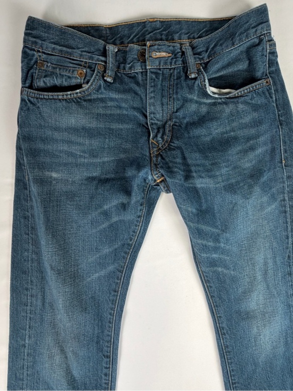 Levi's Vintage Matchstick Slim Straight Jeans - Whisker Distressing 30 X 30